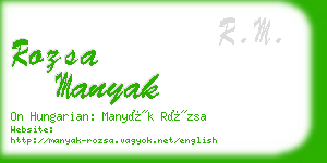 rozsa manyak business card